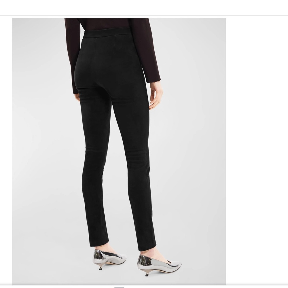 Theory Adbellel Stretch Suede High Waist Skinny Leggings Black Size 8 - Picture 2 of 7